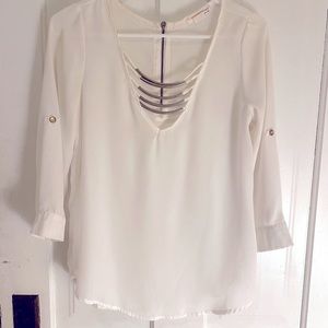 White sheer blouse